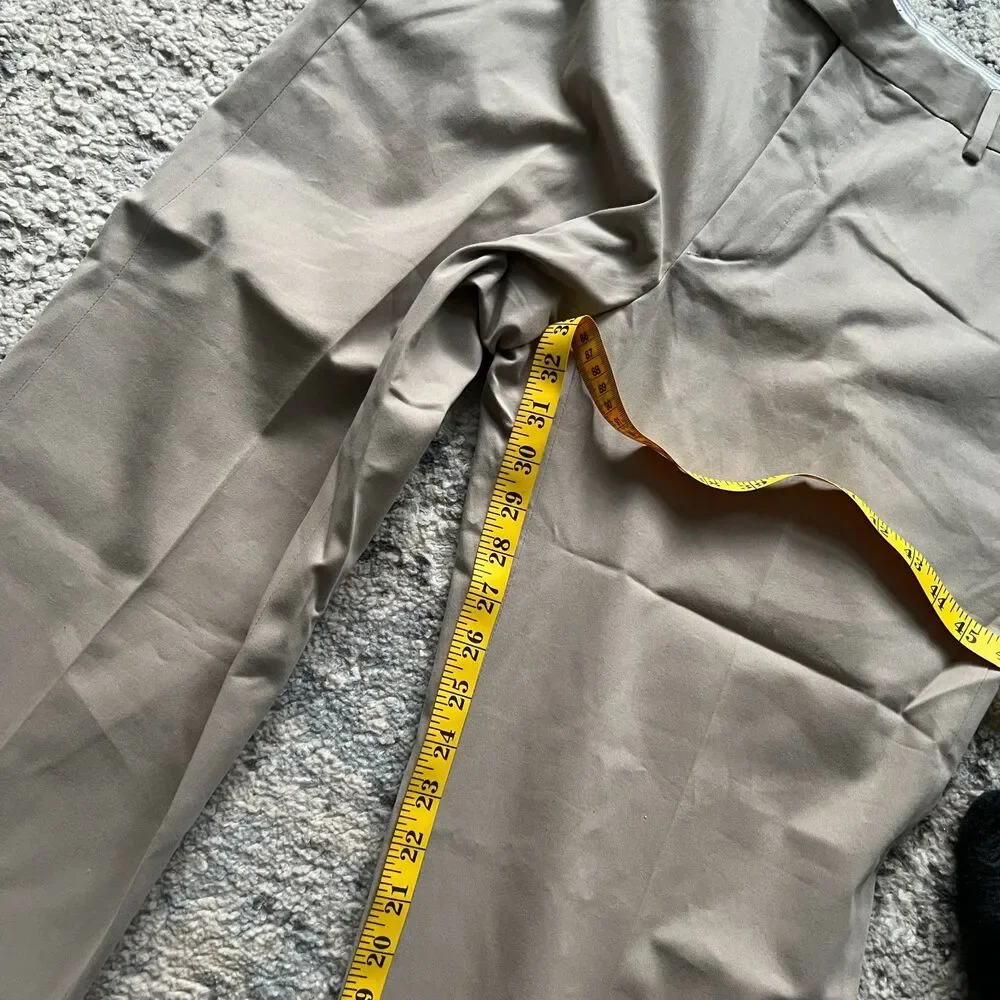 Zanella Parker Pants Mens 36 Tan Khaki Flat Front Cotton Dress Trousers NWOT